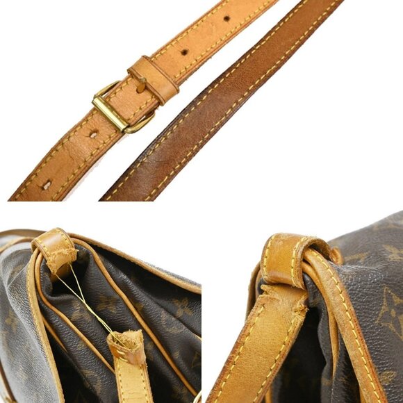 LOUIS VUITTON Logo Saumur 30 Shoulder Bag Monogram Leather Brown - Picture 13 of 16